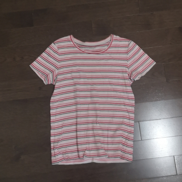 White and Pink Striped Short Sleeve T-Shirt Northern Reflections - Picture 3 of 5